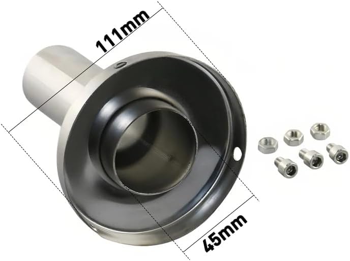 MGSTORM 4.5 Inch Exhaust Muffler Tip, Universal Removable Silencer for Car SUV Truck, 114mm Stainless Steel Round Exhaust Tip - Image 2